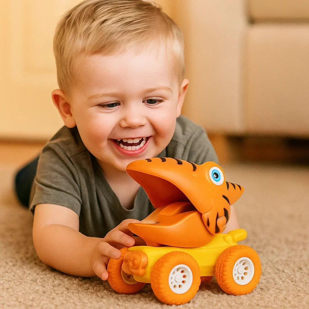 Toy Truck Dinosaur Design Push-Activated Drive