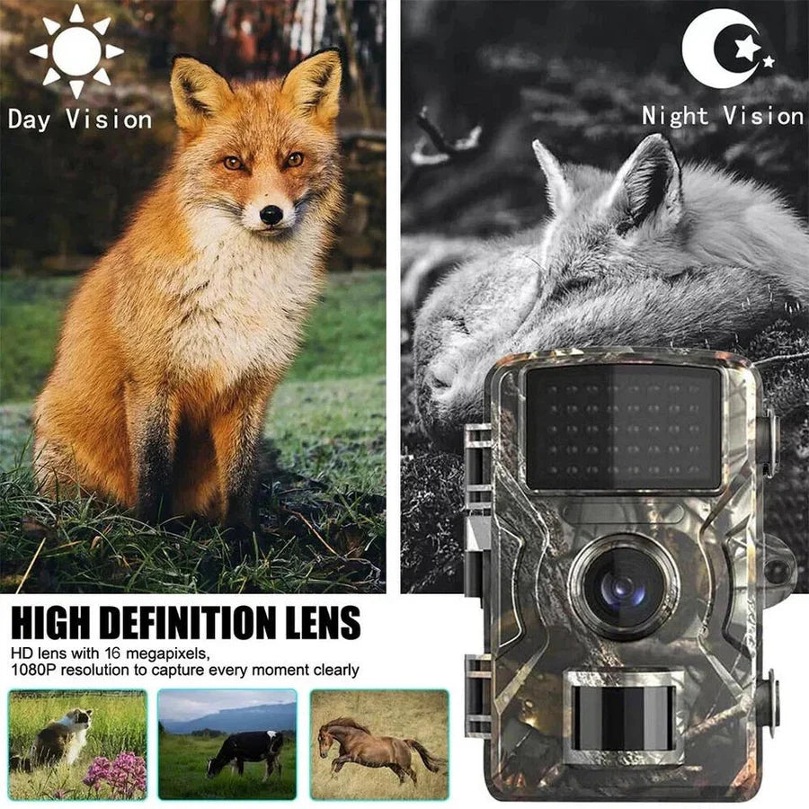 Trail Camera 16MP 1080P No-Glow Infrared Night Vision