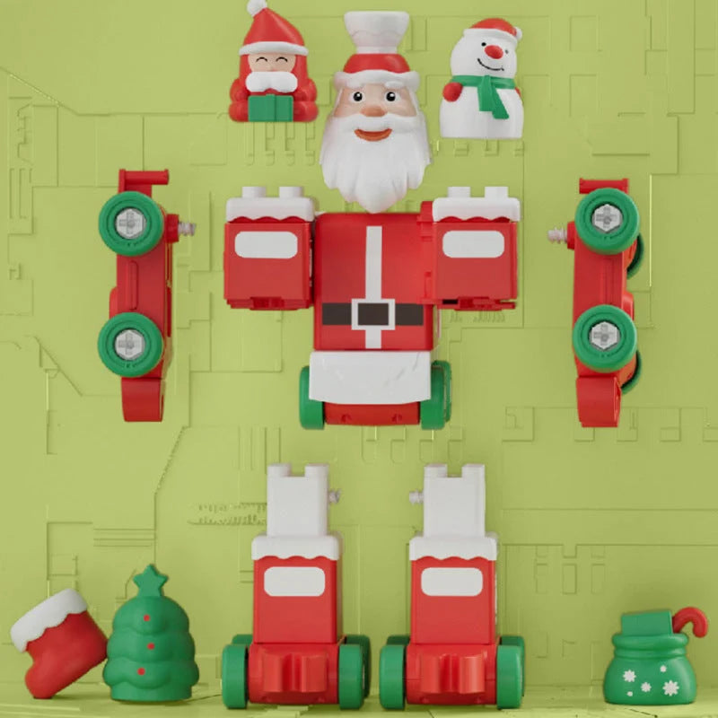 Transforming Train Toy Tool-Free 2-in-1 Glowing Lights & Glitter
