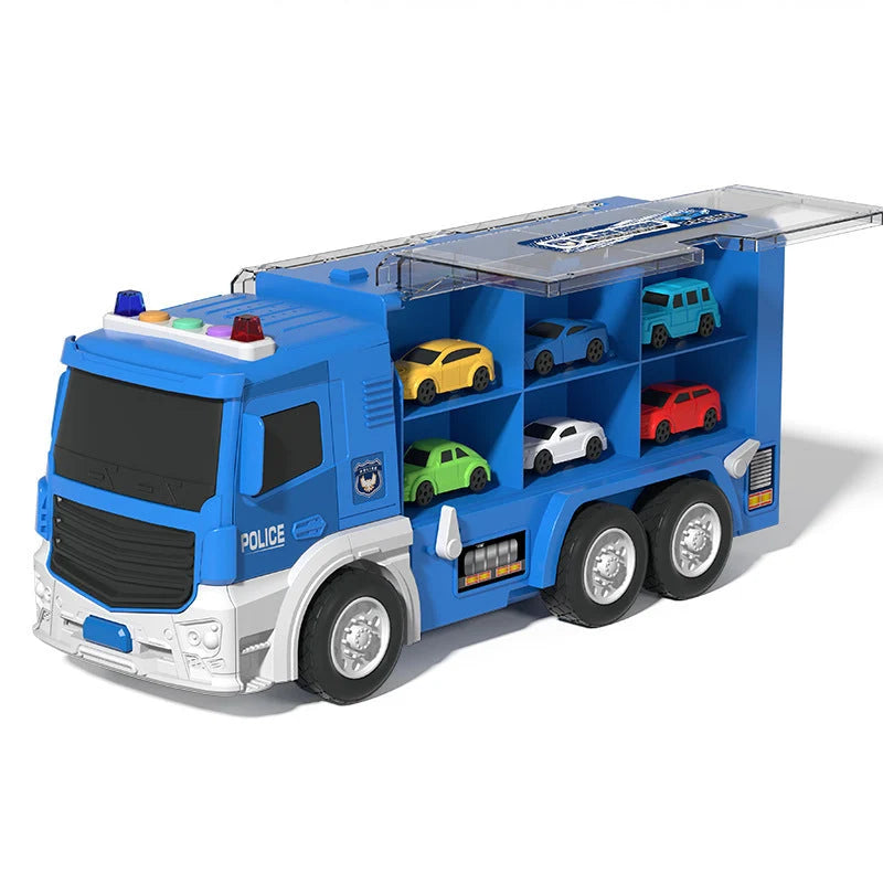 Transforming Truck Racetrack Tool-Free 2-in-1 Includes Six Cars