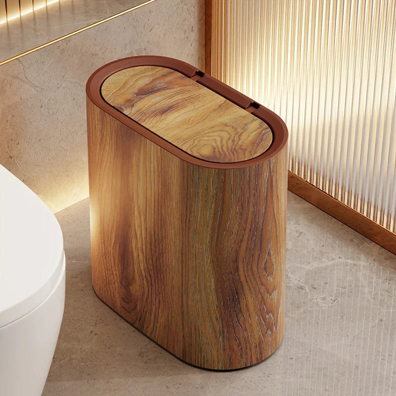 Trash Can Slim Oval Push Lid
