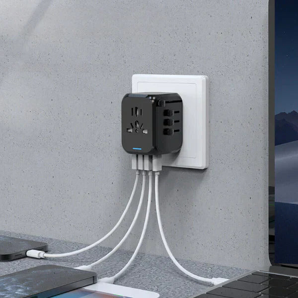 Travel Adapter Universal 4 USB Ports Surge Protection