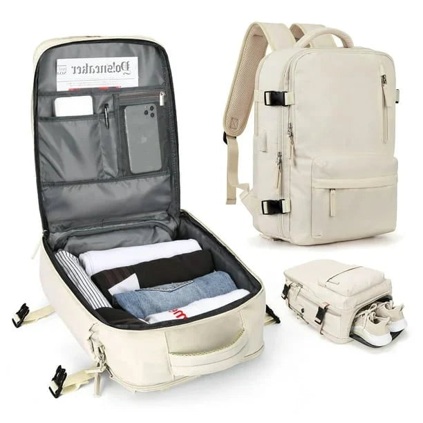 Travel Backpack Water Repellent USB Port Padded Laptop Sleeves