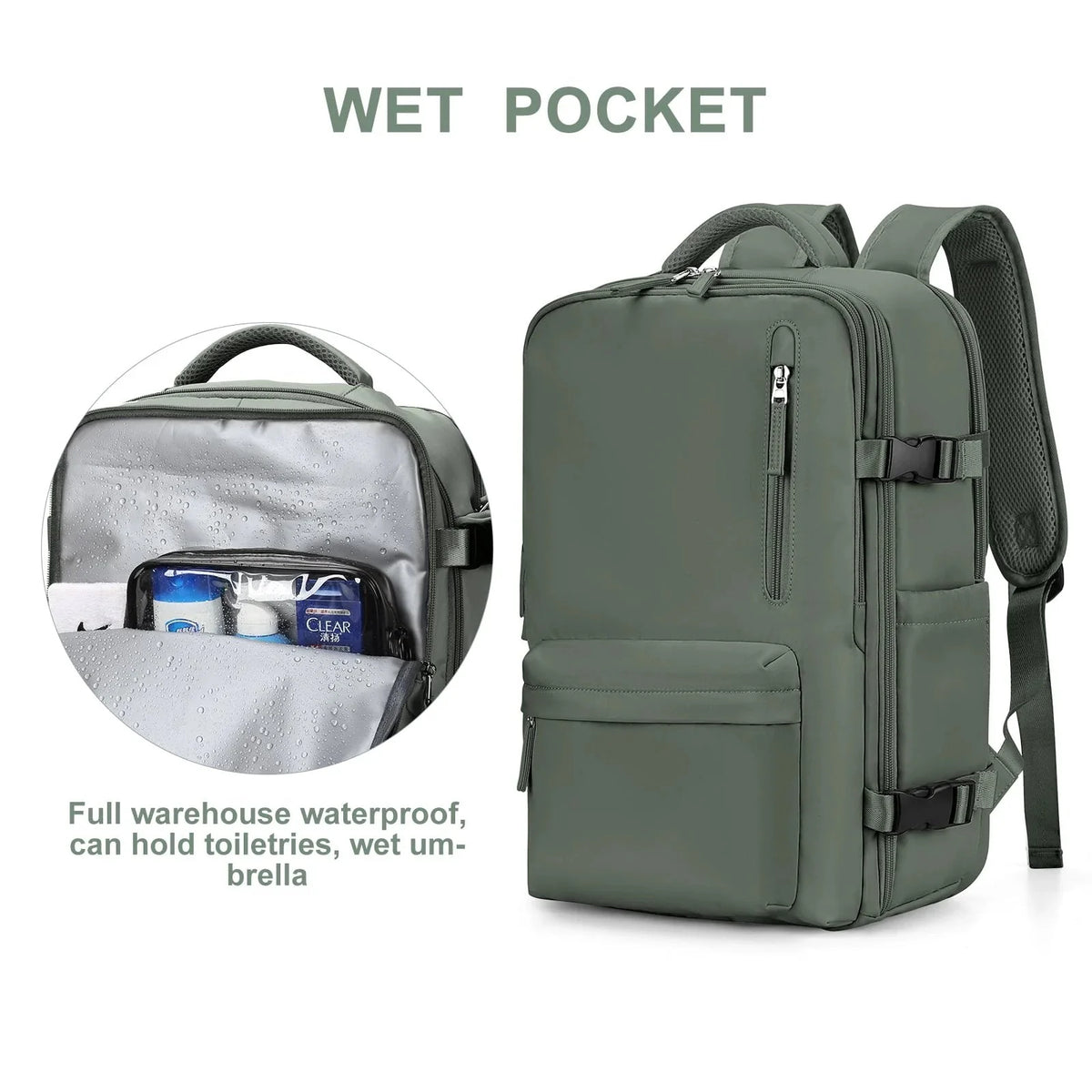 Travel Backpack Water Repellent USB Port Padded Laptop Sleeves