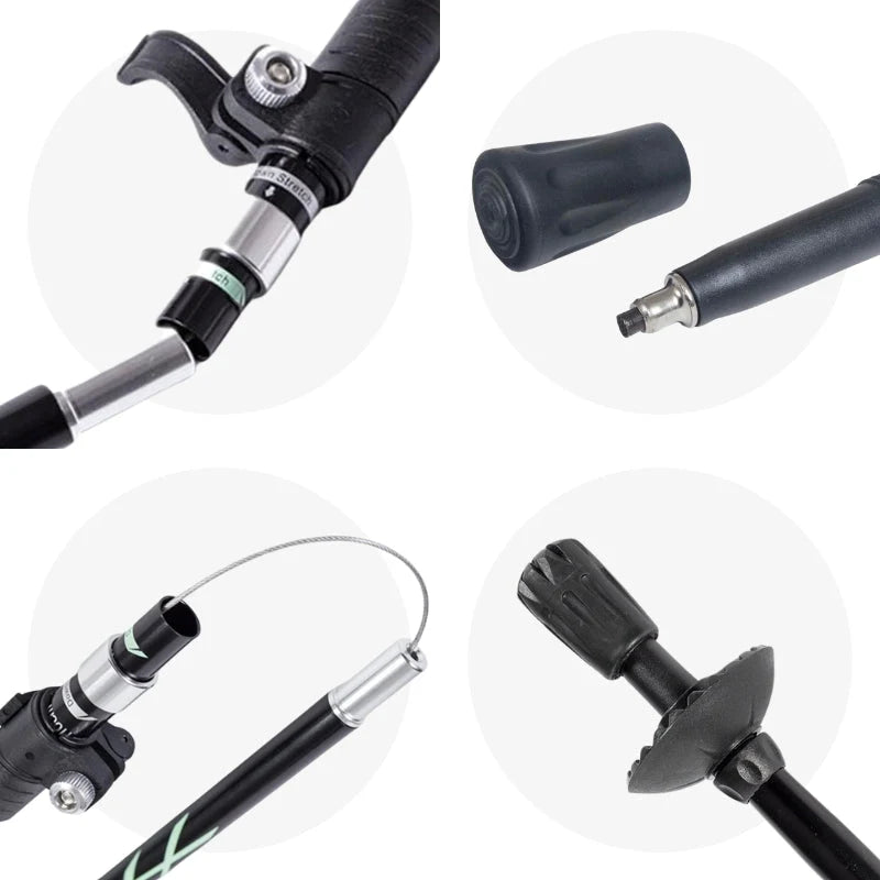 Trekking Pole Quick-Fold Lightweight Alloy Steel & Textured Grip