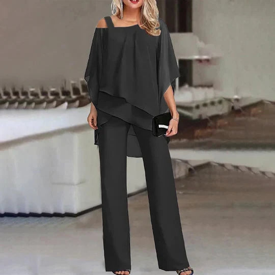 Two-Piece Set Cold-Shoulder Tailored Fit