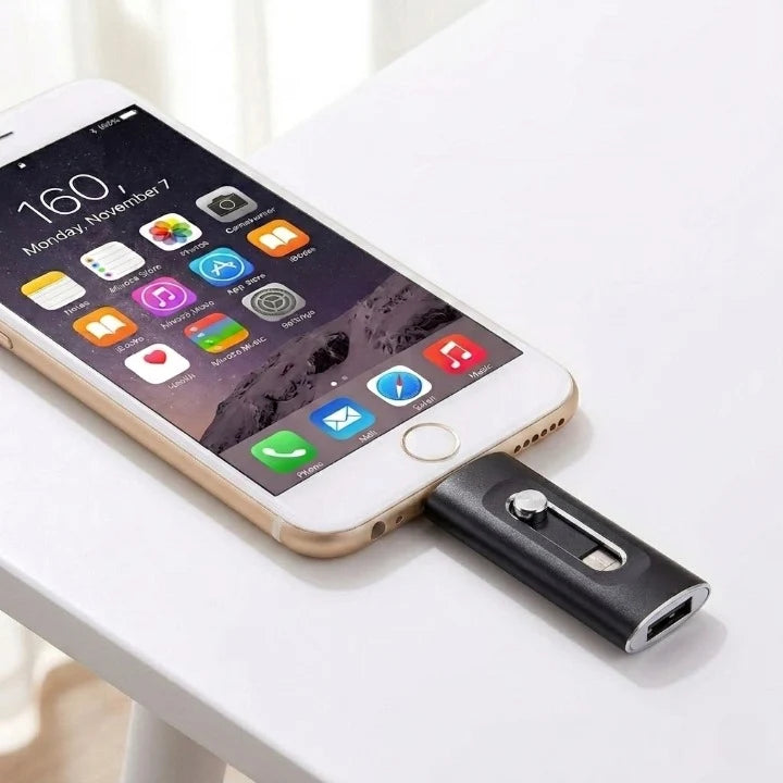 USB Flash Drive 3-in-1 Lightning USB-C & USB-A