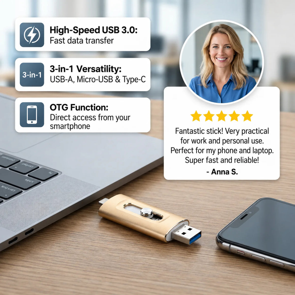 USB Flash Drive USB 3.0 Type-C & OTG 1TB