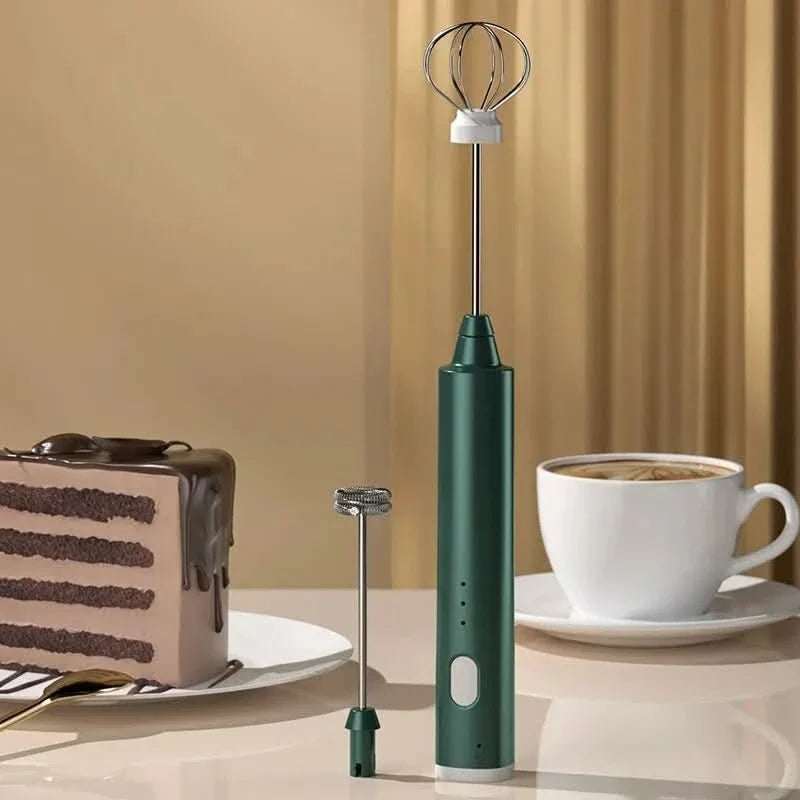 USB Rechargeable Milk Frother, 3-Speed Stainless Steel Whisk