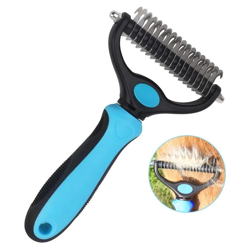 Undercoat Brush Rounded Steel Teeth & Non-Slip TPR Handle
