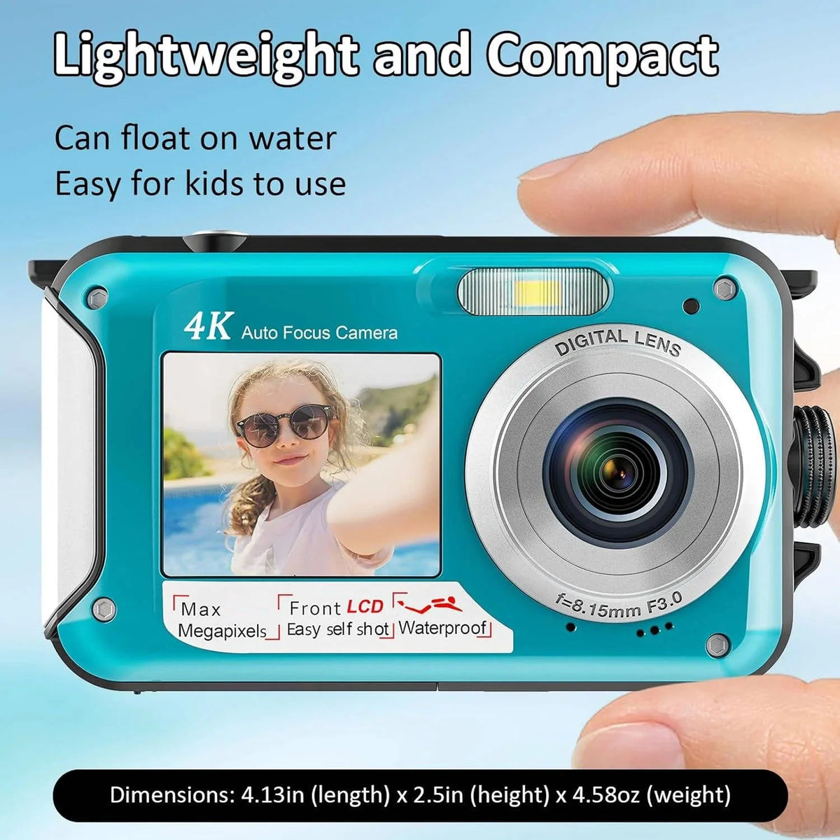 Underwater Camera 4K 64MP Waterproof to 16 Feet