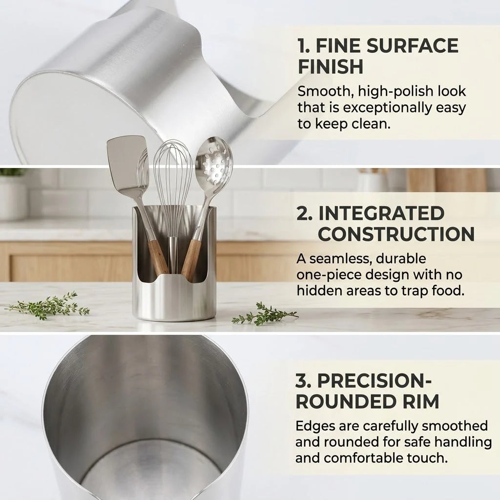 Utensil Rest Holder Stainless Steel Space-Saving Vertical Design