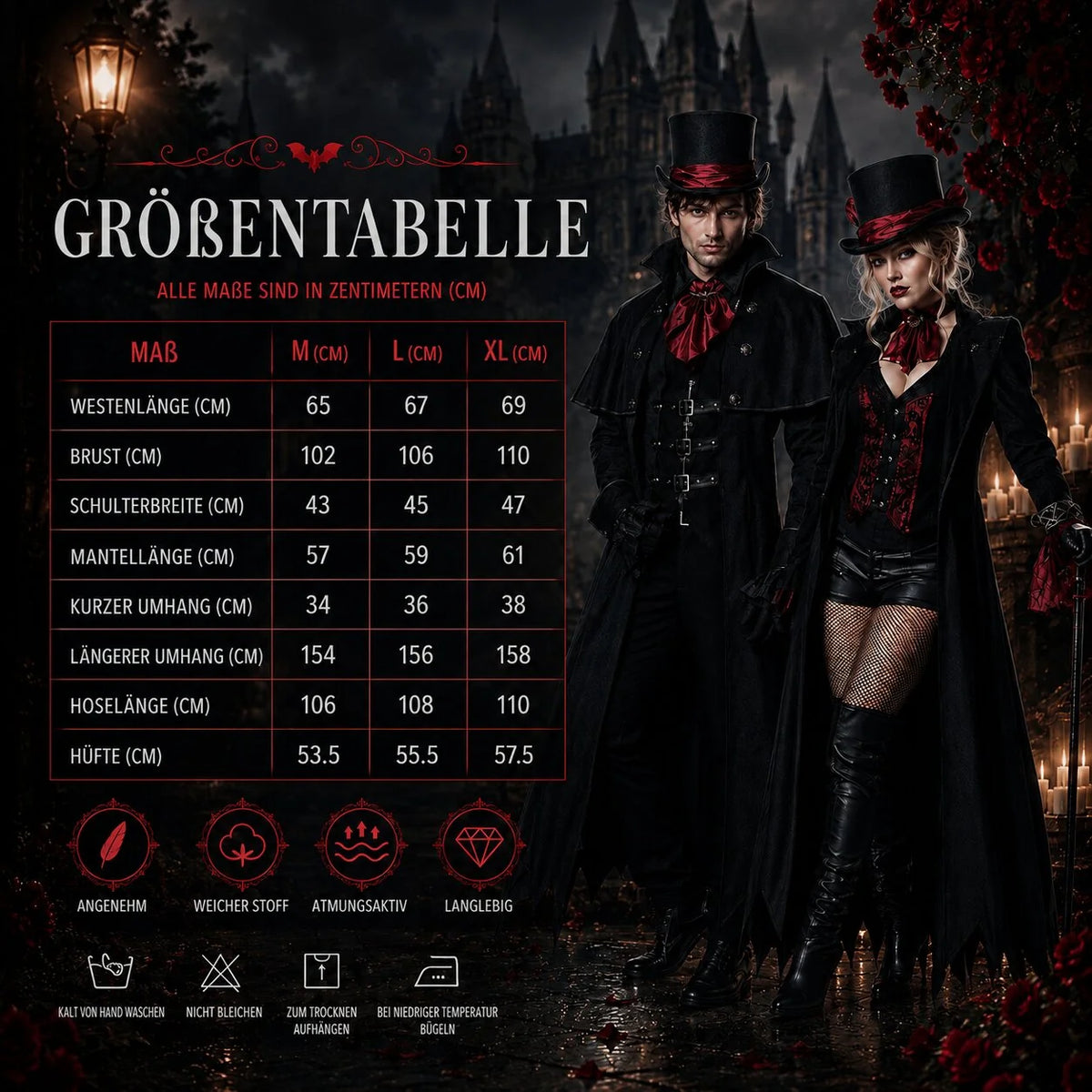Vampire Costume Classic Halloween Design Men & Women