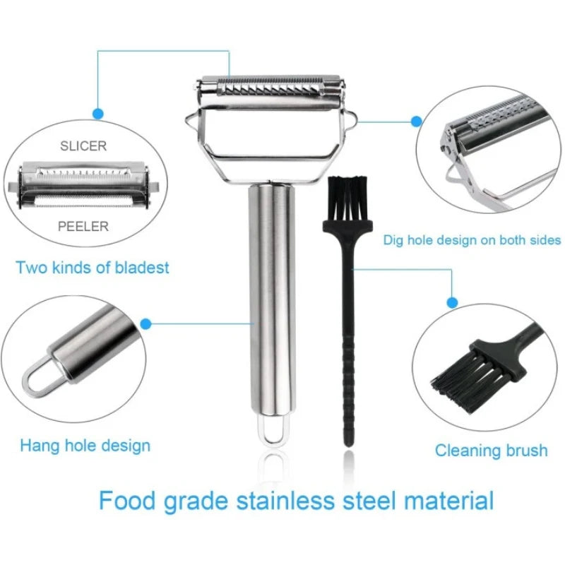 Vegetable Peeler Dual-Function Stainless Steel Dishwasher Safe