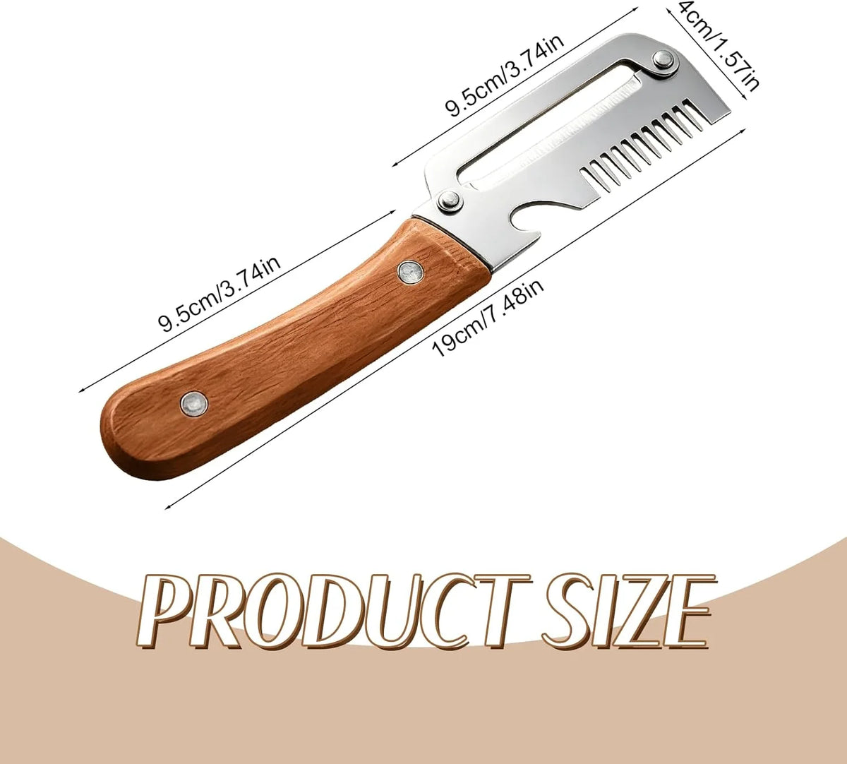 Vegetable Peeler Wide Blade & Julienne Edge Wooden Handle