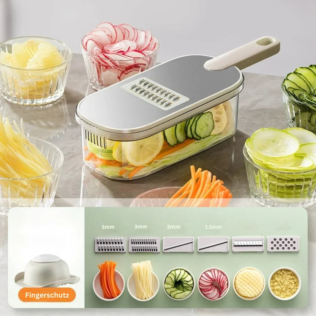 Vegetable Slicer 6-In-1 Stainless Steel Blades Dishwasher Safe