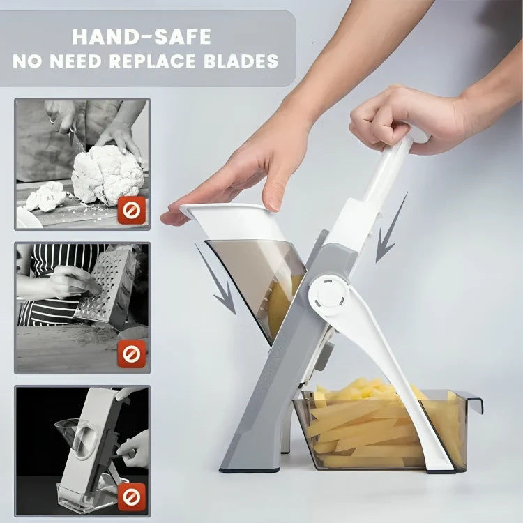 Vegetable Slicer Hand-Press Built-In Container