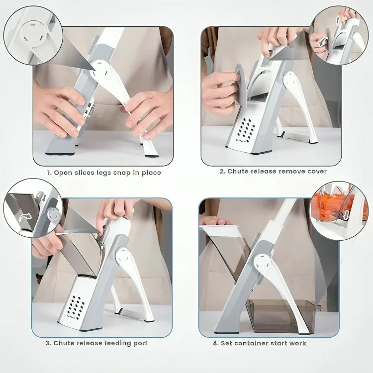 Vegetable Slicer Hand-Press Built-In Container