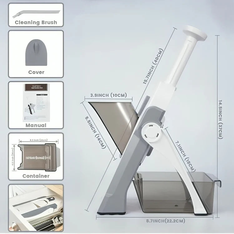 Vegetable Slicer Hand-Press Built-In Container