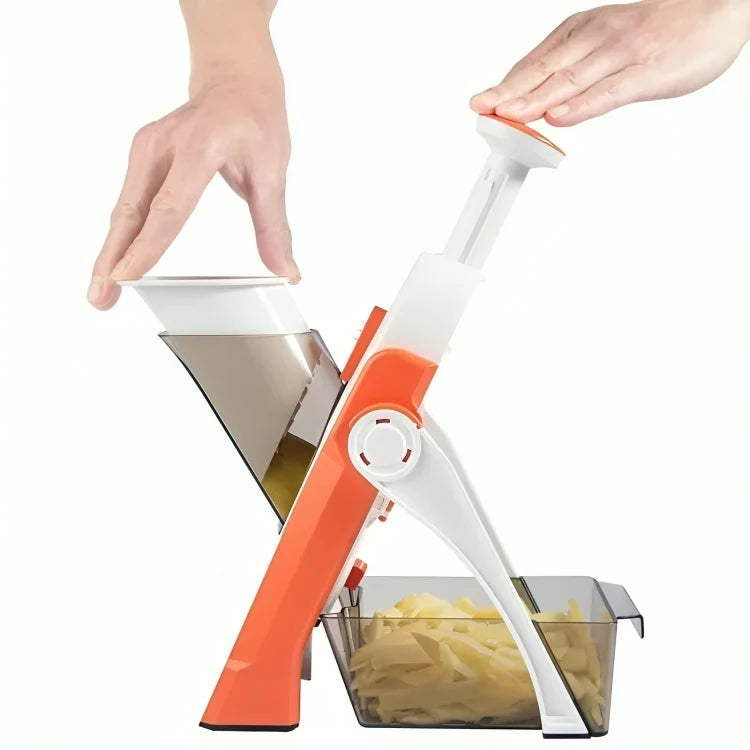 Vegetable Slicer Hand-Press Built-In Container