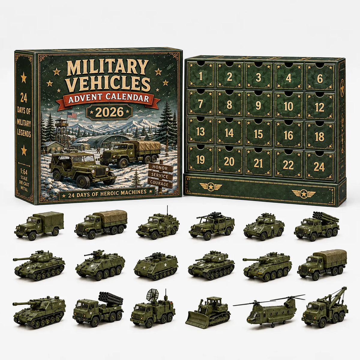 Vehicle Advent Calendar Die-Cast Metal 24 Models