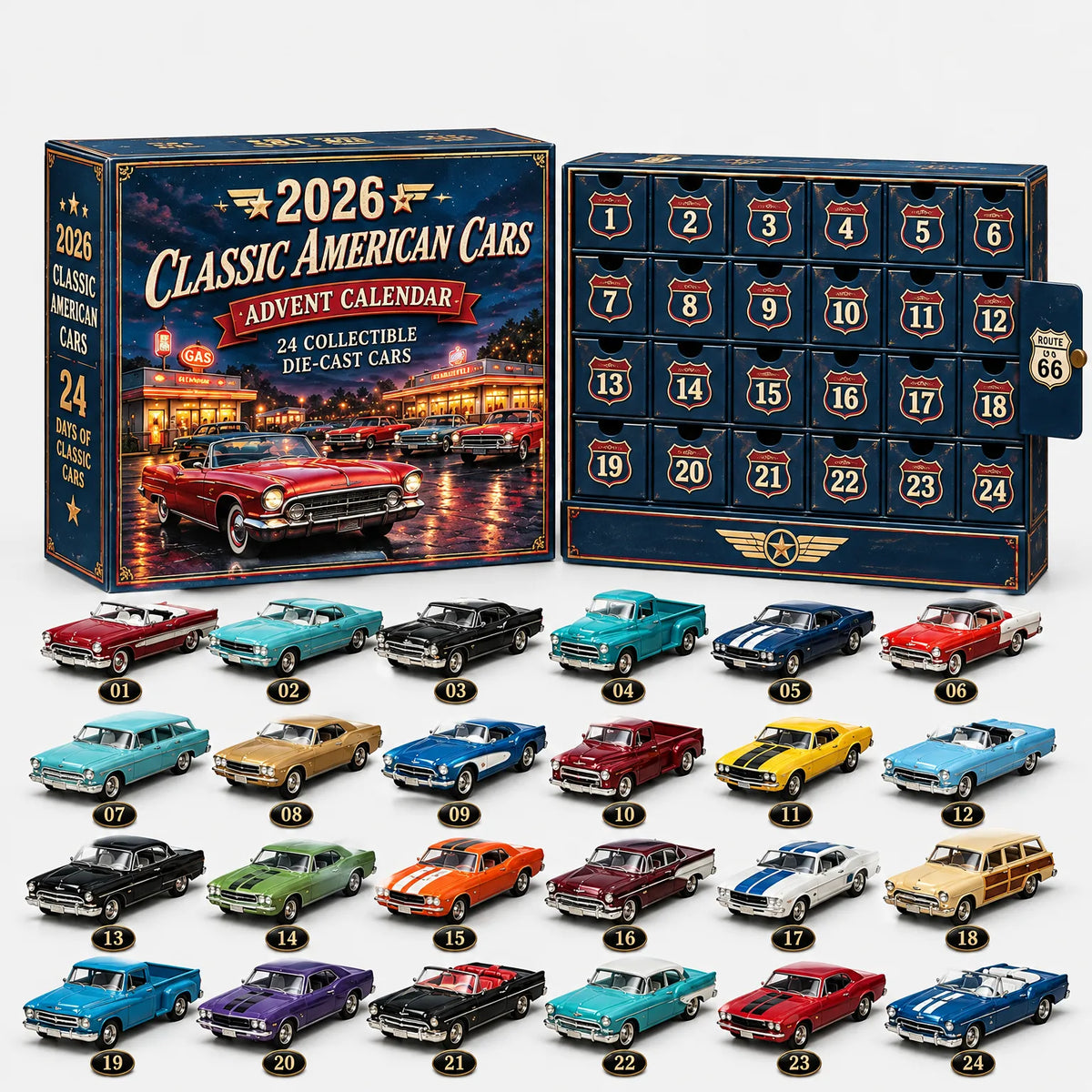 Vehicle Advent Calendar Die-Cast Metal 24 Models