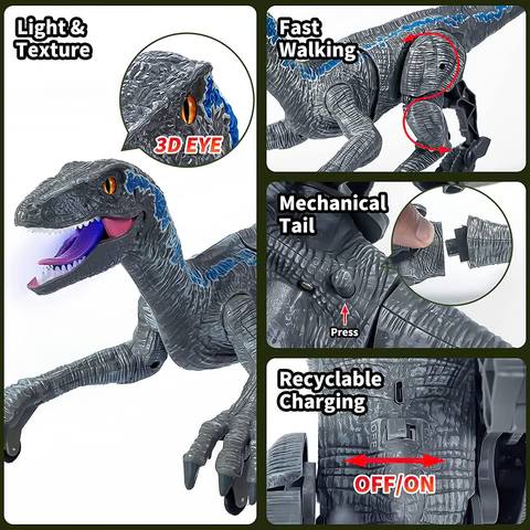 Velociraptor Toy Remote Control Walking & Growling