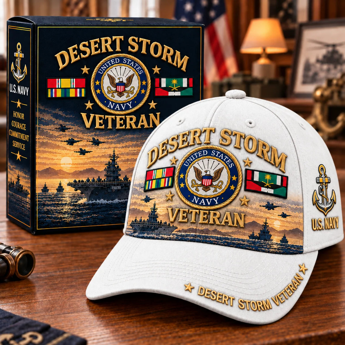 Veteran Cap Desert Storm Tribute Adjustable Curved Brim