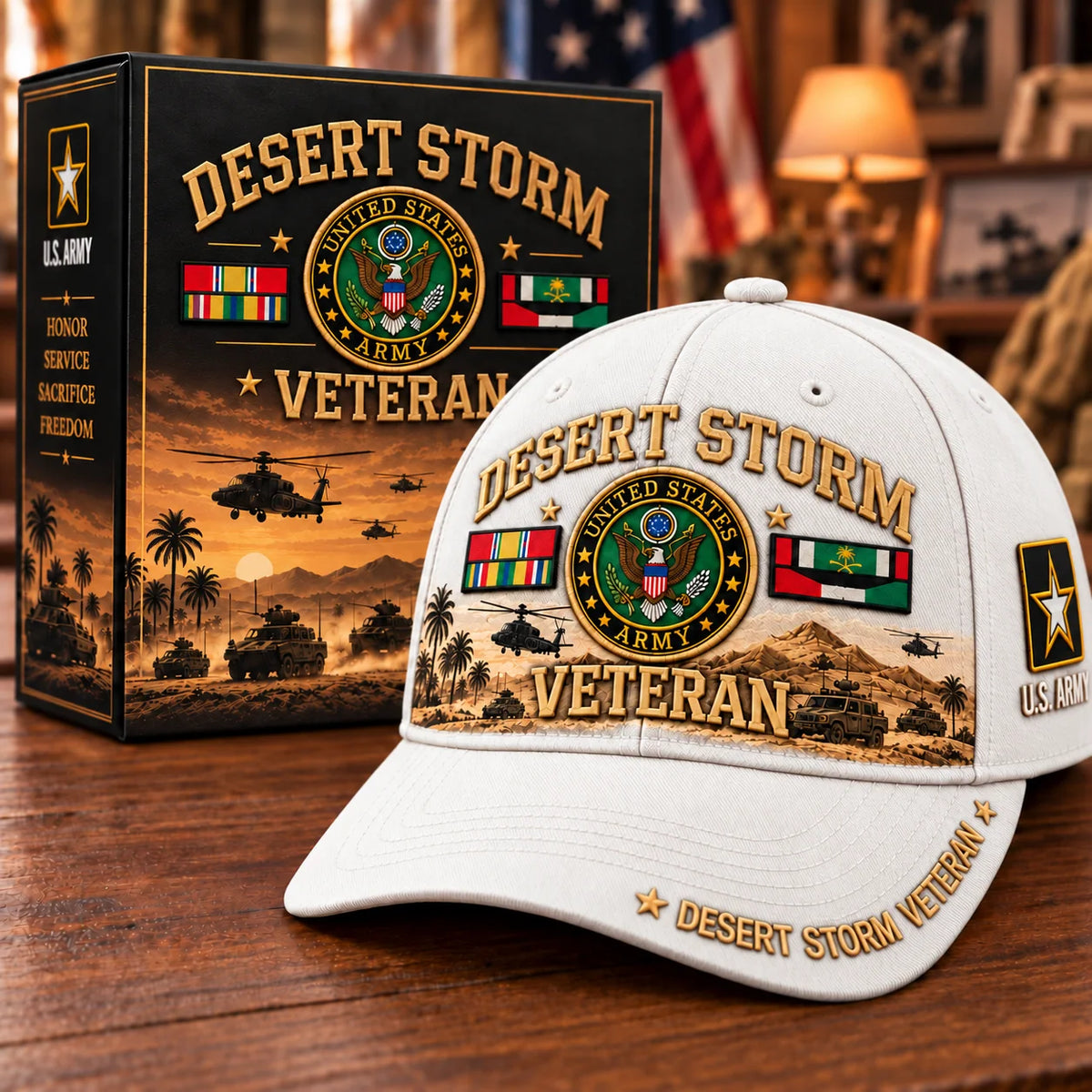 Veteran Cap Desert Storm Tribute Adjustable Curved Brim