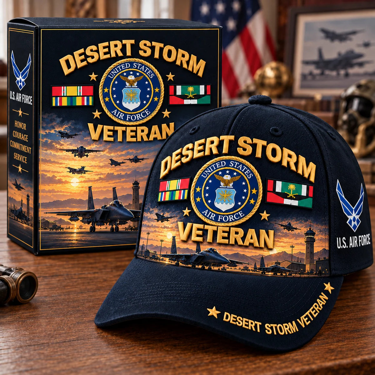 Veteran Cap Desert Storm Tribute Adjustable Curved Brim