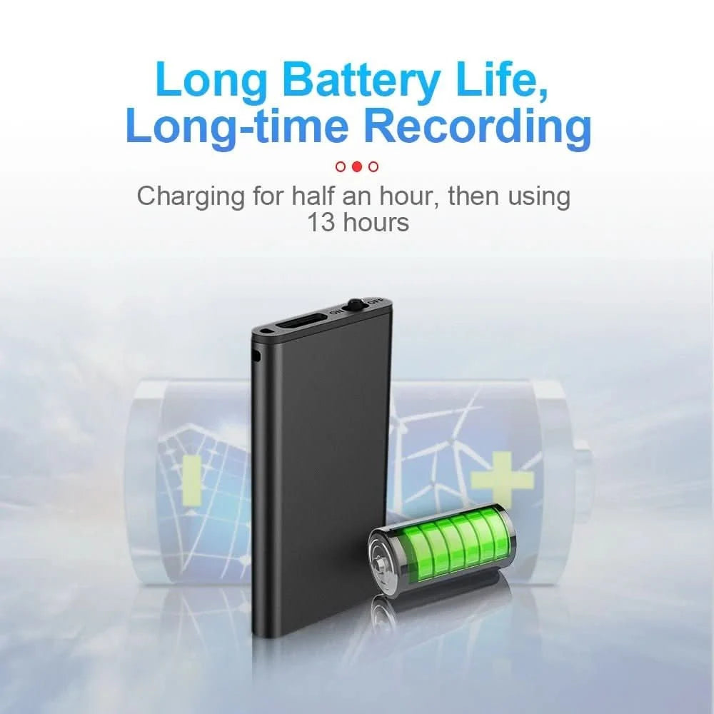 Voice Recorder Voice-Activated 32 GB Storage 50-Hour Recording