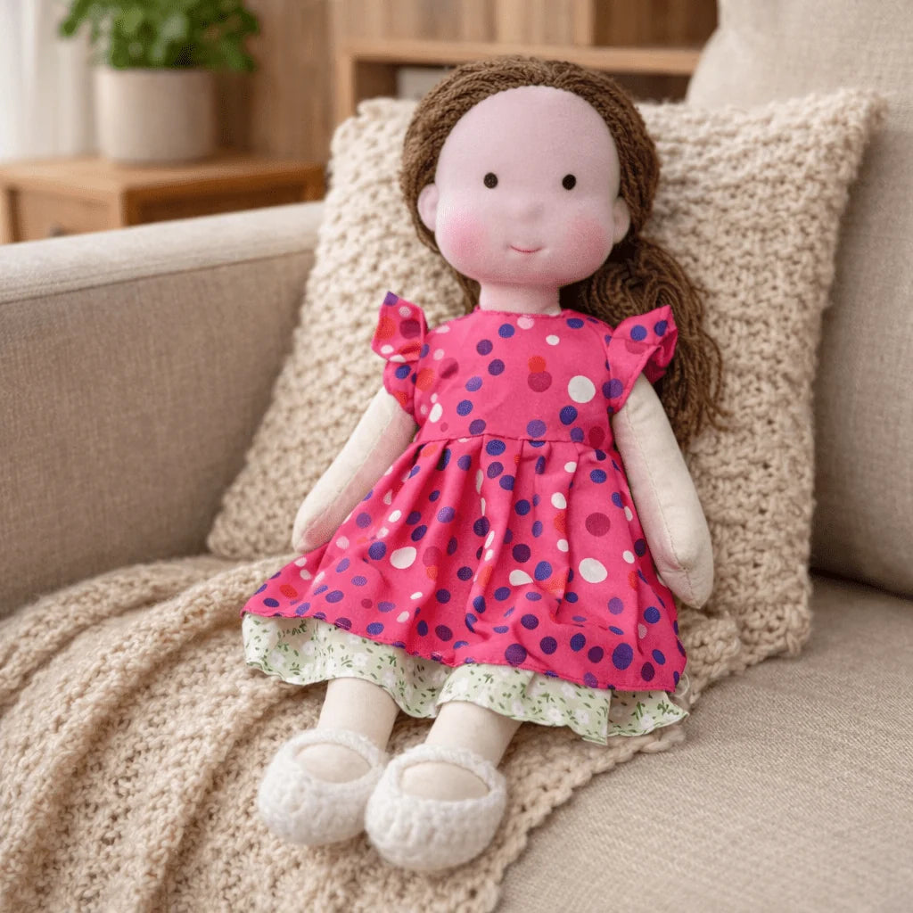 Waldorf Doll 100% Cotton Plush Body Handcrafted 11 Inch