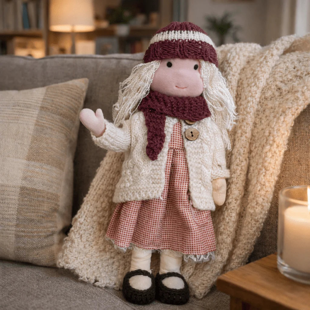 Waldorf Doll 100% Cotton Plush Body Handcrafted 11 Inch