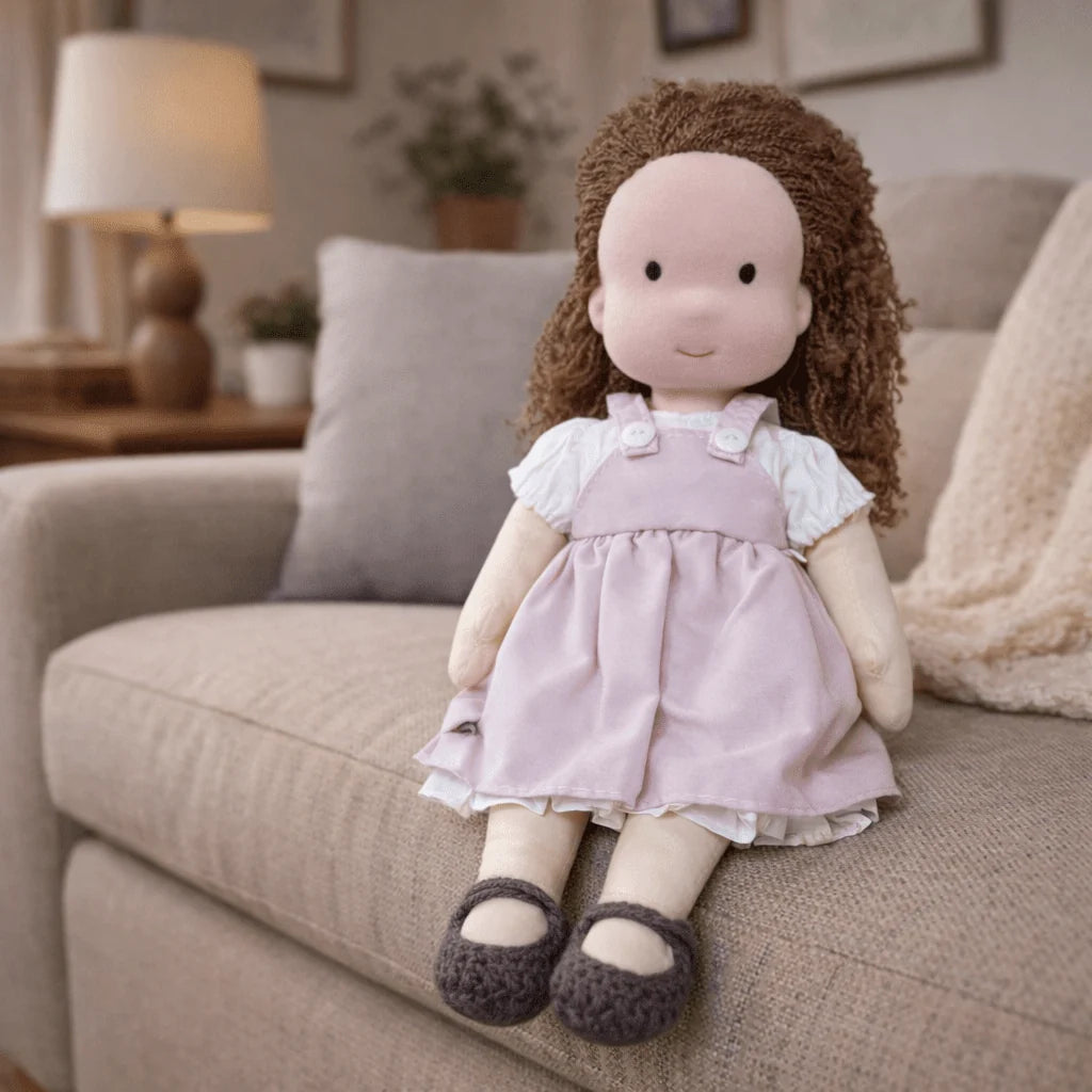 Waldorf Doll 100% Cotton Plush Body Handcrafted 11 Inch