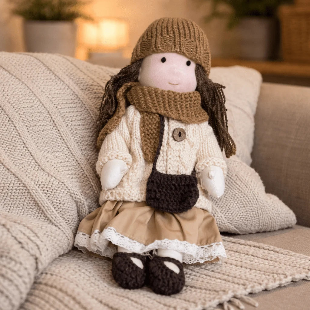 Waldorf Doll 100% Cotton Plush Body Handcrafted 11 Inch