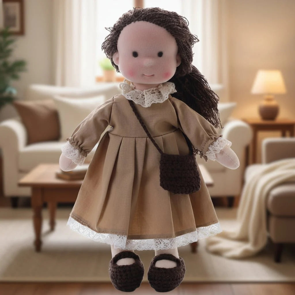 Waldorf Doll 100% Cotton Plush Body Handcrafted 11 Inch