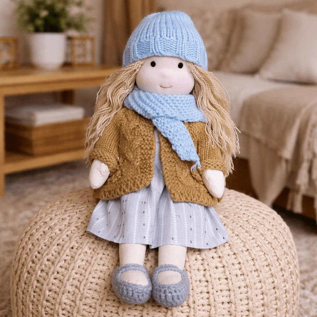 Waldorf Doll 100% Cotton Plush Body Handcrafted 11 Inch
