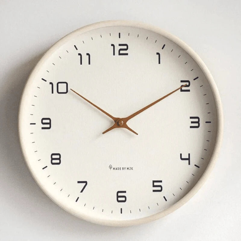 Wall Clock Silent Quartz Movement Scandinavian Design 9.45-Inch Diameter