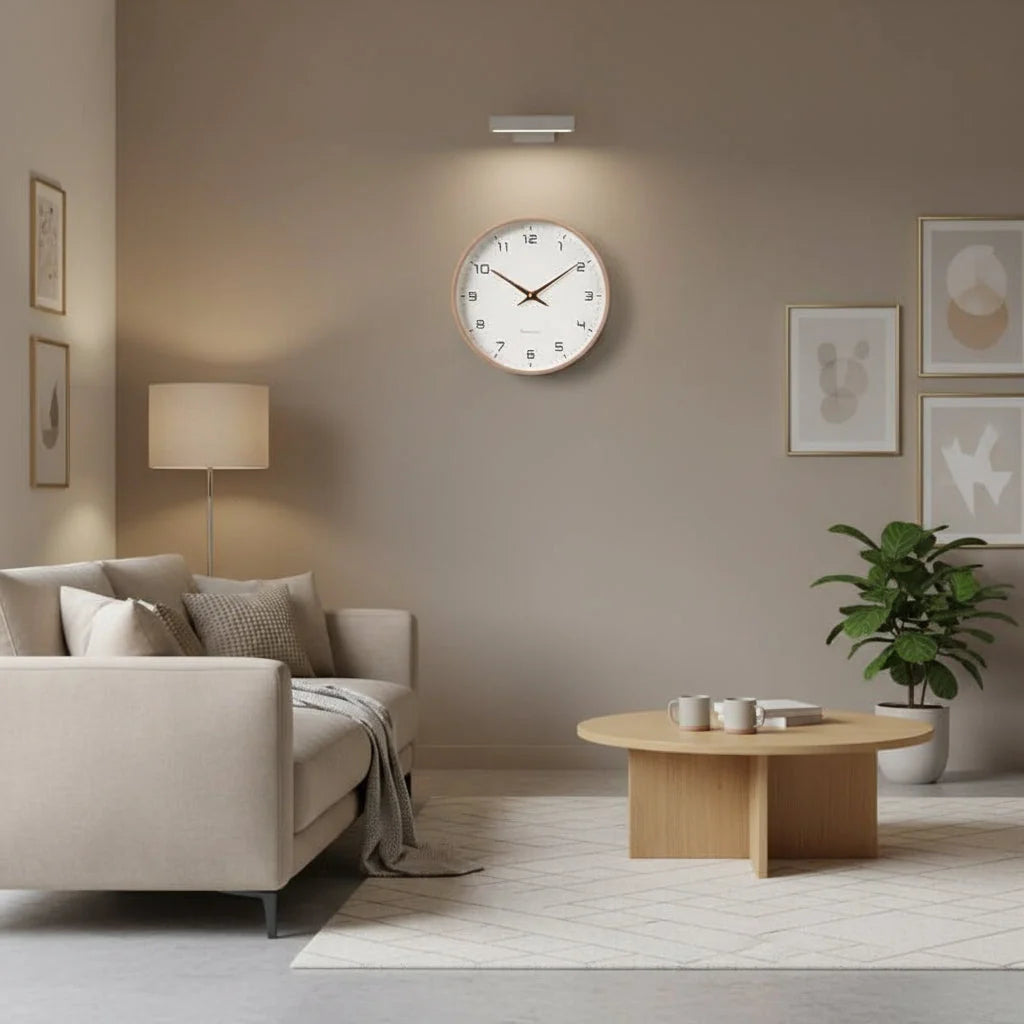 Wall Clock Wooden Silent Quartz Two Sizes