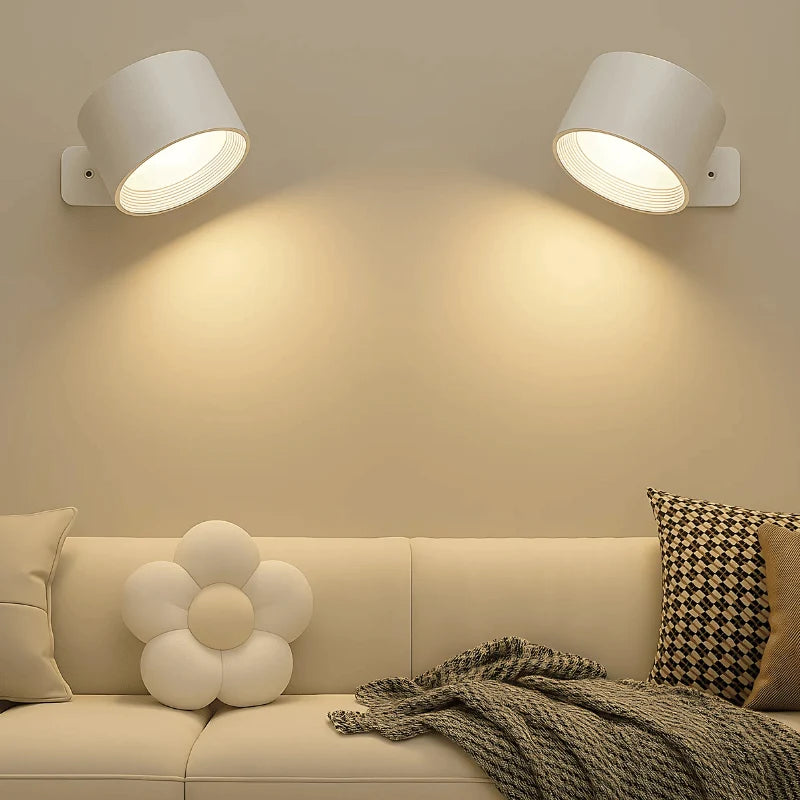 Wall Lamp Wireless Rechargeable 360° Rotatable No Drill Mount