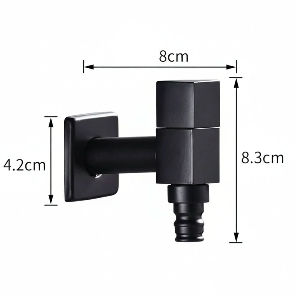 Wall-Mounted Faucet Solid Brass Matte Black Space-Saving