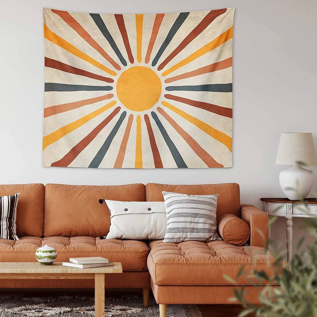 Wall Tapestry Sun-Inspired Boho Polyester-Cotton Blend