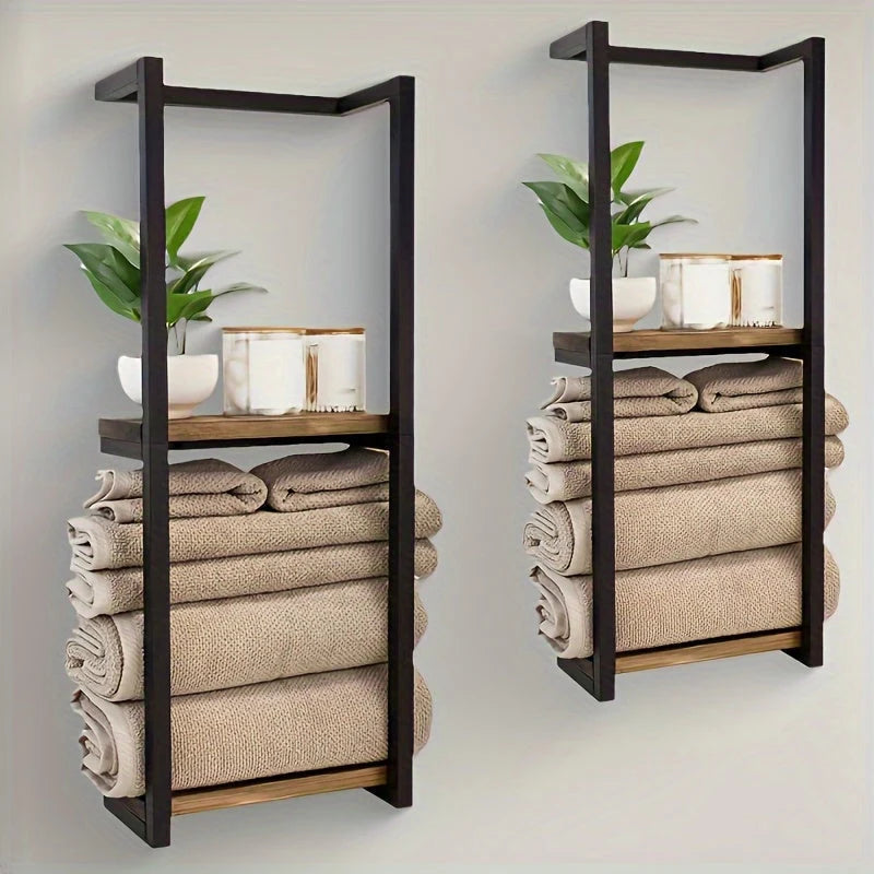 Wall Towel Holder Vertical Ventilated Space-Saving