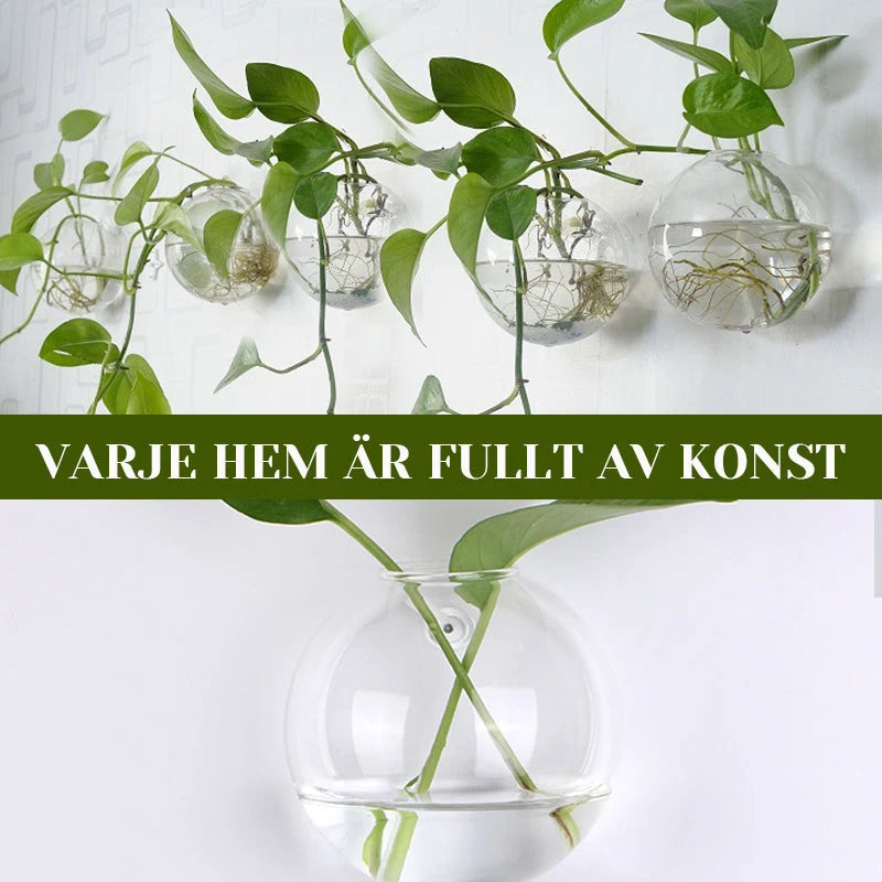 Wall Vase Drill-Free Waterproof Borosilicate Glass