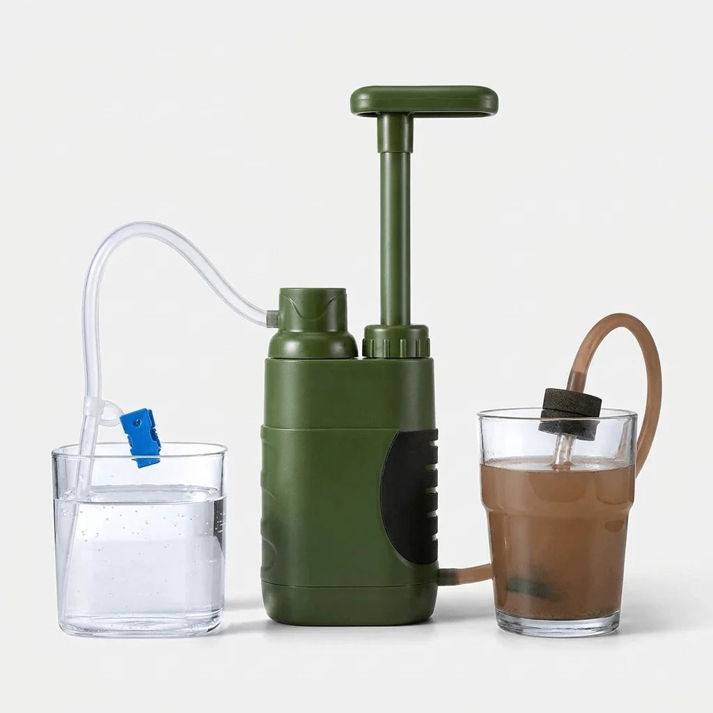 Water Filter Pump Portable 3-Stage 0.01 Micron Filtration