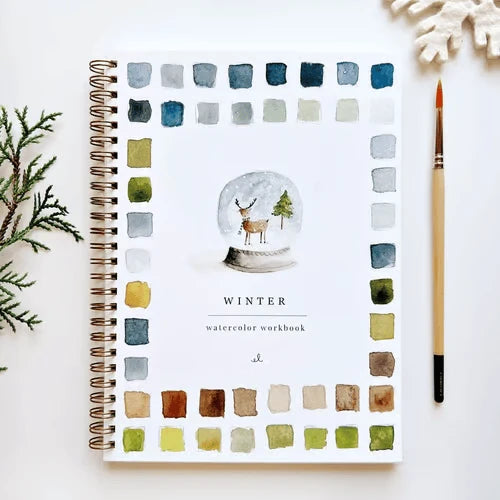 Watercolor Workbook Guided Templates & Paint Set