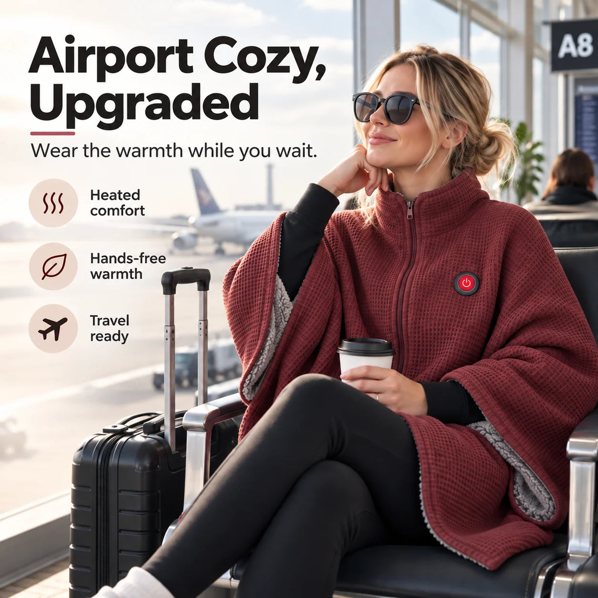 Wearable Heated Blanket Active Heating Hands-Free Design