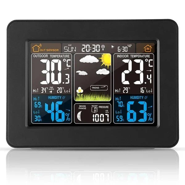Weather Station Indoor & Outdoor Color LCD Atomic Time