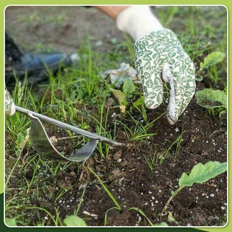 Weed Puller V-Fork & Lever Action Ergonomic Wood Handle