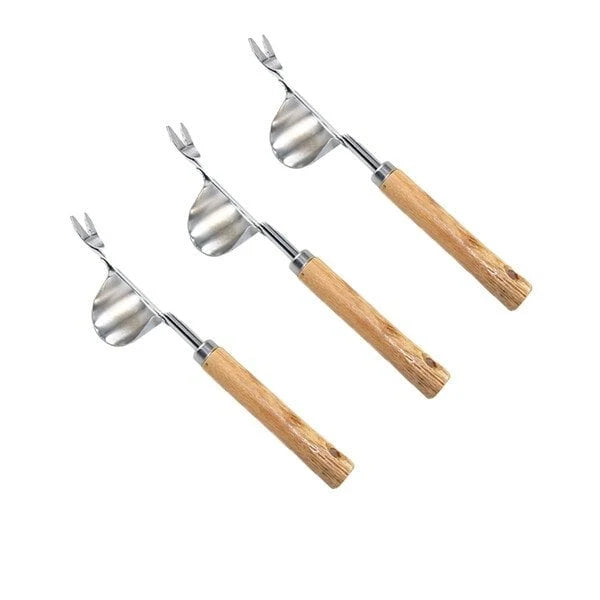 Weed Puller V-Fork & Lever Action Ergonomic Wood Handle